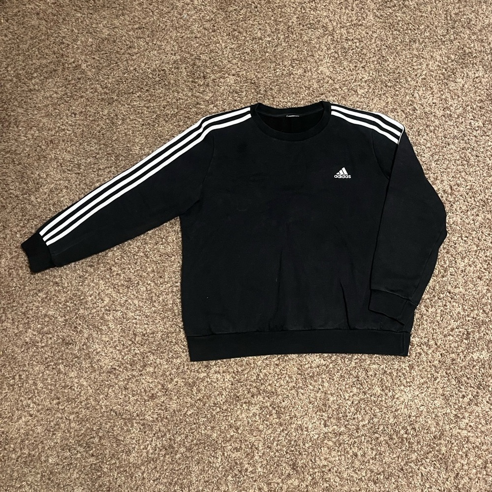 Adidas Men's Black Crewneck Sweater